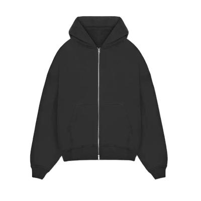 China Other Hot Selling Men's Hoodie Sweatshirts Black Custom Printed Oversized Zipper Plain Full Face Blank Solid Color Hoodies For Men for sale