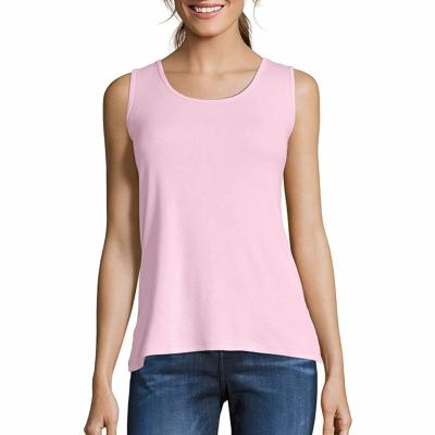 China Women's Tank Tops Casual Loose Fit Solid Color Summer Tees Sleeveless Basic Blouse QUICK DRY for sale