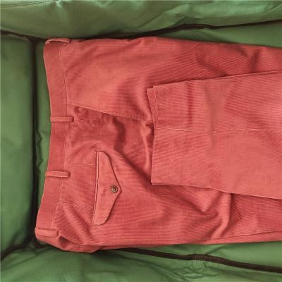 China Salmon Pants Workmanship Anti-wrinkle Cotton Men's Twill Pants Slim Fit 100% Corduroy Pink Trousers for sale