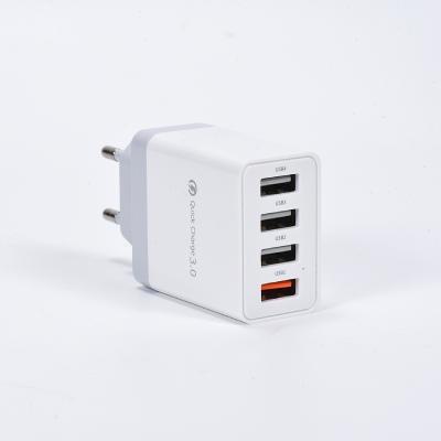 China Full Power Mobile Phone Tablet MP3 CE ROHS Certified QC 3.0 Quick Charger 4USB Port Travel Mobile Phone Smart Charger 5V 9V 12V Fast Charger for sale