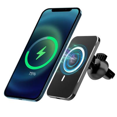 China Wireless Cell Phone Chargers 15W Car Phone Holder For iPhone 13/12 Pro Max Mini Qi Magnetic Car Wireless Charger Fast Charging For iPhones for sale