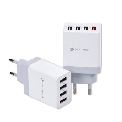 China Mobile Phone Tablet MP3 4 USB Ports USB Wall Charger Micro USB Travel Charger EU Wall Plug Charger For Smart Phone For iPhone 12 Mini Max for sale