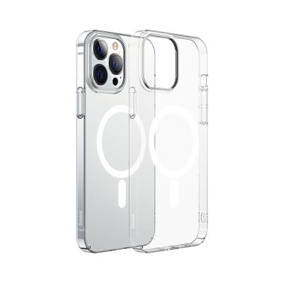 China Shockproof Clear Magnetic Case For iPhone 12 Pro Max Mini 13 pro 11 X XR Wireless Charging Back Cover Clear Shockproof Phone Cases for sale