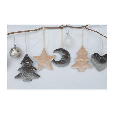 China Hot Selling Morden Velvet Star Outdoor Christmas Tree Hanging Pendant Decorations for sale