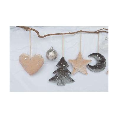 China Morden Personalized Velvet Star Christmas Tree Hanging Ornaments For Sublimation for sale