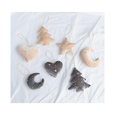 China Small Velvet Morden Star Christmas Tree Decorations Hanging Home Christmas Star for sale