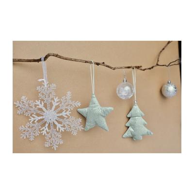 China Outdoor Suede Fabric 2022Hanging Christmas Star Christmas Tree Decorations for sale