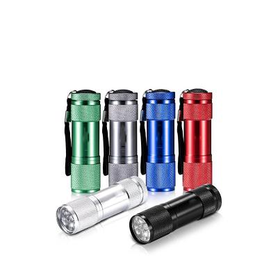 China 9pcs Led Small LED Mini Torch LED Outdoor Multi Flashlight High Power High Power Color LED Torch Light Rise Super Bright Flashlight For Kids for sale