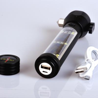 China USB Rechargeable Torch Lanterna Outdoor Long Range Camping Emergency Solar Led Multifunctional Hand Lamp Flashlight Flashlight for sale
