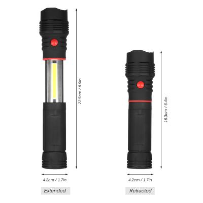 China White Red Aluminum Body COB Flashlight Push Button LED Flashing Emergency Worklight Magnetic COB Tactical Torch For Outdoor for sale