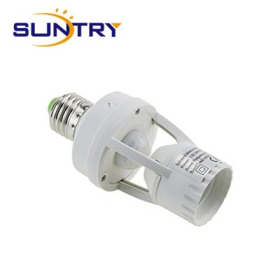 China Warehouse 110-220V input infrared sensor holder lamp holder motion detection human boby switch for e27 for sale