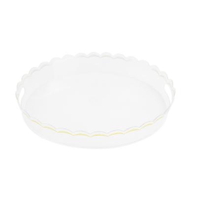 China Sustainable Hot Sales Acrylic Oval Serving Trays With Lace Serving Tray With Handles Custom Logo for sale