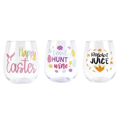 China Reusable 18OZ 532ML Easter Style Disposable Party Drinking Wine Tumbler Mug Customized Plastic Cups for sale