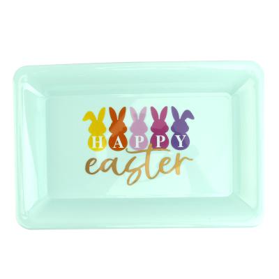 China Disposable Easter Pattern Travel Hot Tray Plastic Sales Dishes Customized Dishes With Printing For Party for sale