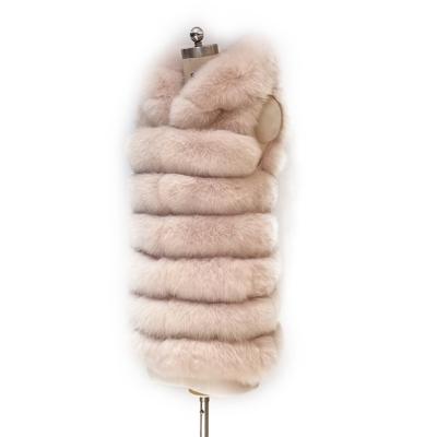 China High Quality Cold-proof Hooded Sleeveless Women's Winter Real Fox Fur Coat Vest Sleeveless Jacket for sale