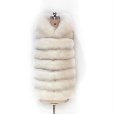 China 2021 Fox Sleeveless Best Selling Luxury Fur Coat Long Sleeveless Hooded Cold-proof Women's Fur Coat for sale