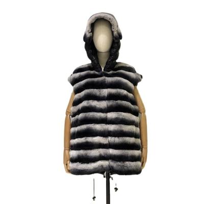 China Hot Sale Plus Size Rex Rabbit Fur Fabric With Good Quality Down Padded Winter Women Plus Size Stripper Vest for sale