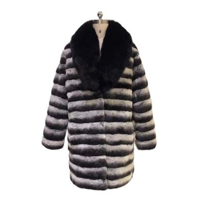 China Hot sale real rex rabbit fur plus size dyed chinchilla color fox fur collar winter big plus size men fur coat for sale