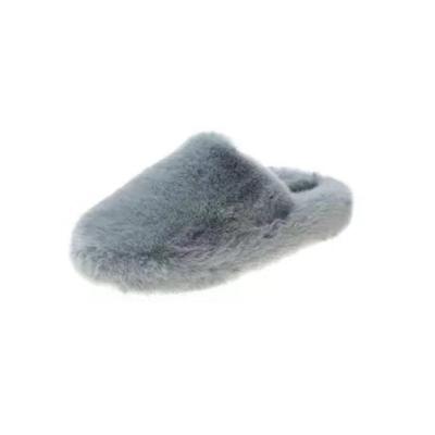 China Fashion Trend New Winter Suede Tip Binding Flat Bottom Fluffy Slippers For Women Shape Soft Bedroom Slippers For Women for sale