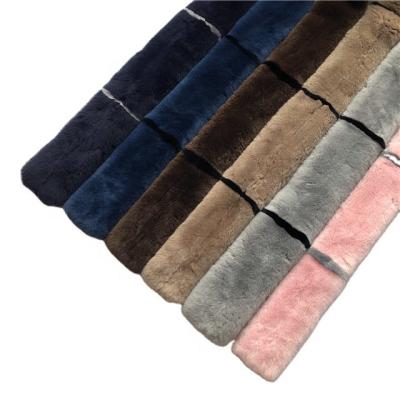 China Fashionable Warming Soft Wear True Rex Rabbit Fur Long Scarves Winter Long Neck for sale