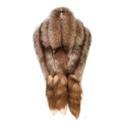 China New Product Hot Sale Winter Silver Fox Fur Shawl Real Fur Cape Elegant Luxurious Warm Women With Big Fox Tails for sale