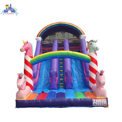 China 0.55-0.6mm Plato PVC Tarpaulin Inflatable Dry Slide Kids Slide Double Bouncy Castle Slide for sale