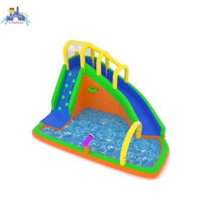 China Nylon Coat Material Backyard Kids Jumping Bouncer Castle With Water Slide Pool for sale