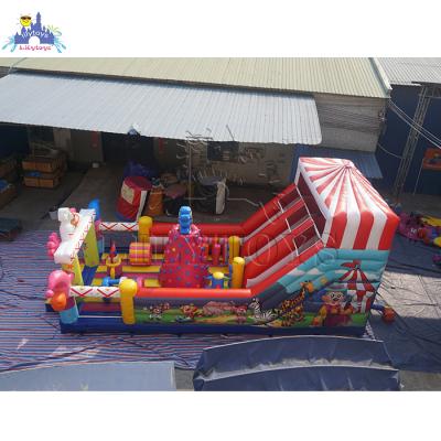 China Inflatable Castle Kids Entertainment PVC Clown Theme Inflatable Slide Funcity for sale