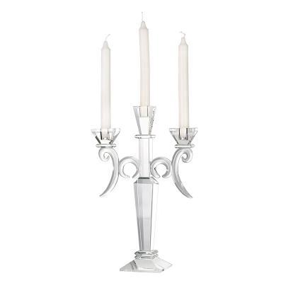 China Crystal Candelabra With Factory Direct 3am Clear Glass Candle Holder Wholesale From Europe for sale