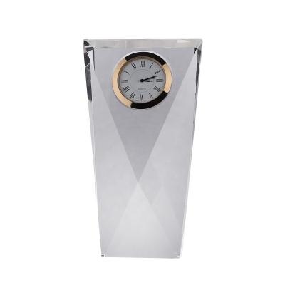 China Wholesale Mid Century Modern Crystal Table Clock Wedding Favors Gifts Anniversary Souvenirs With Custom Logo for sale