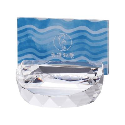 China Europe business use decoration k9 desktop crystal card holder for sale