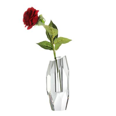 China Mid Century Modern High Grade Crystal Glass Flower Vase Home Decoration New Gifts for sale