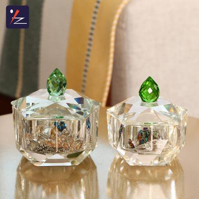 China Personalized Wedding Decoration Glass Trinket Box Jewelry Candy Accessories Crystal Box With Lid For Home Decoration for sale