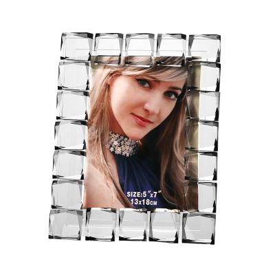 China Transparent Clean Luxury Crystal Wedding Keepsake Frame K9 Picture Crystal Picture Frame for sale