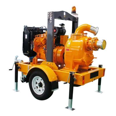 China High Pressure Diesel Water Pump Two Wheel Single Stage Irrigation Pump for sale