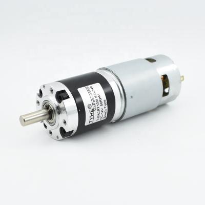 China high torque 100kg 775 12v 24 v 50 rpm 5rpm 10rpm 1000rpm speed 42mm drip proof custom gearbox high brushed dc micro planetary gear motor for sale