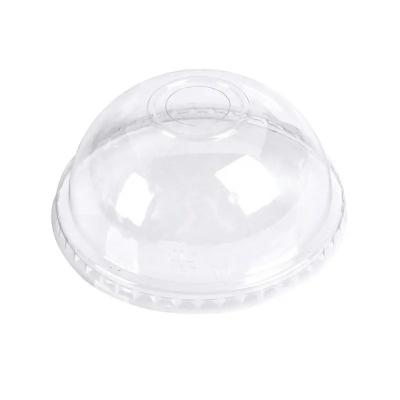 China Single Wall Promotional Top Quality  Disposable Clear PET Flat Dome Panda Sipper Plastic Lid for Plastic cups for sale