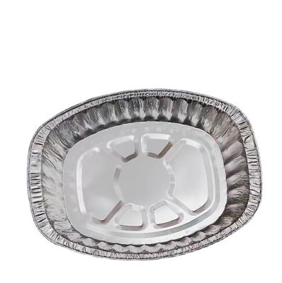 China Baking Disposable wholesale oval turkey roaster aluminum foil container baking tray plate household food grade for sale