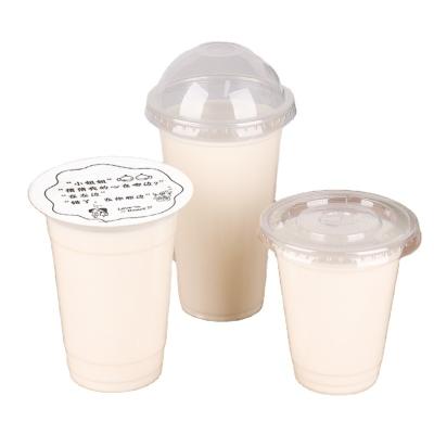 China Single Wall Factory Direct Sale 95 Caliber Transparent PP 20oz 16oz 12oz 10oz milk coffee hot drink cup Disposable Plastic Cup With Dome Lid for sale