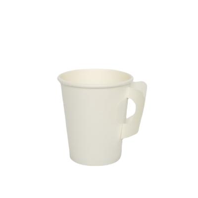 China Disposable China Disposable Paper Cup Factory Embossed Coffee Carton Cup Personalized Coffee Paper Cups with handle for sale