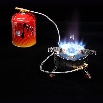 China Folding 5800W Automatic Mini Camping Stove Outdoor Gas Stove Survival Oven Stove 45g Portable Pocket Picnic Cooking Gas Burner for sale