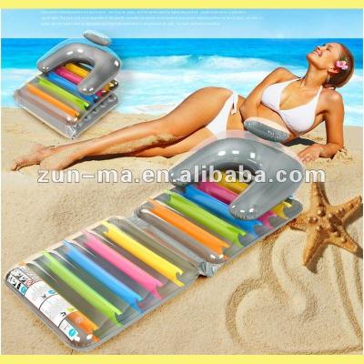 China Inflatable Water Bed Folding Sun Bath Lounge Inflatable Water Sofa Floating Row Bed Chair for sale