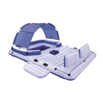 China Island ON LAKE OR RIVER 6 Person Inflatable Floating Lounge With Canopy for sale