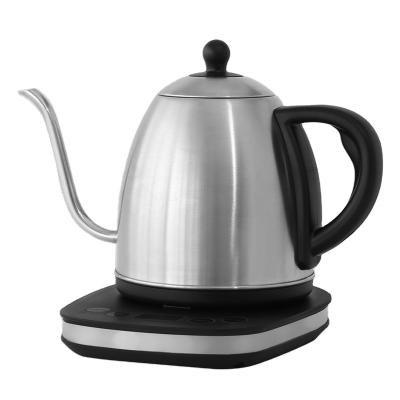 China Hot Sale 1.0L Mini 360 Degree Rotating Low Pour Over Coffee Drip Stainless Steel Gooseneck Electric Tea Kettle for sale