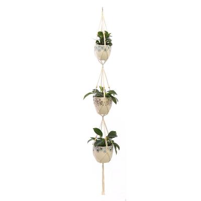 China Hot-selling Macrame Plant Cotton Handmade Macrame Plant Hangers Hanging Basket Home Decor for sale