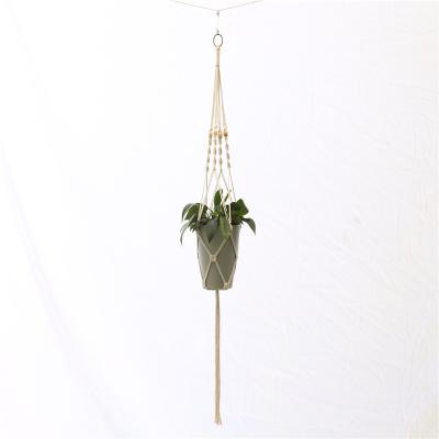 China Hot-selling Handcrafted Cotton Plant Basket Macrame Home Decor Macrame Plant Hanging Hangers for sale