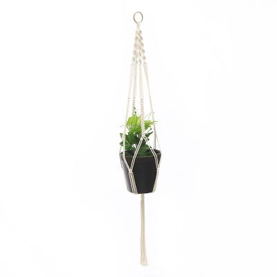 China Hot-selling Cotton Macrame Plant Hangers Wholesale Handmade Hanging Basket Macrame Home Decor for sale