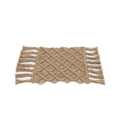 China Handcrafted Macrame Mat Cushion Decorations for Home Handmade Decorate Home Decor Macrame Mat Cotton Table Macrame for sale