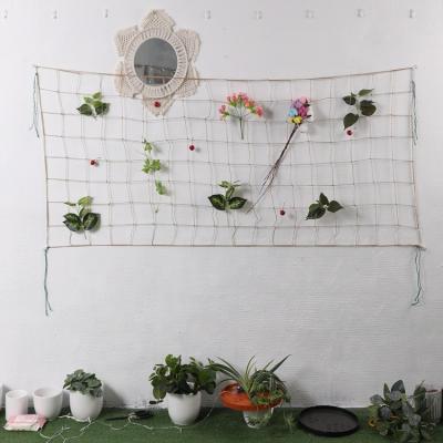 China Hemp Net Nordic Hemp Net Wall Decor Props Hemp Net Hemp Rope Trellis Plant Decoration Plant Decoration Jute Climbing Net for sale