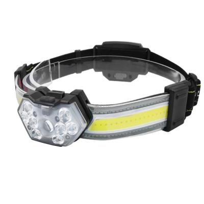 China New Design 230 Super Bright COB Led Headlight 9pcs LED Rechargeable Head Torch For Camping Hunting for sale